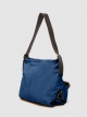 Leather shoulder bag with two front pockets