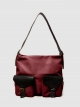 Leather shoulder bag with two front pockets