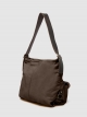 Leather shoulder bag with two front pockets