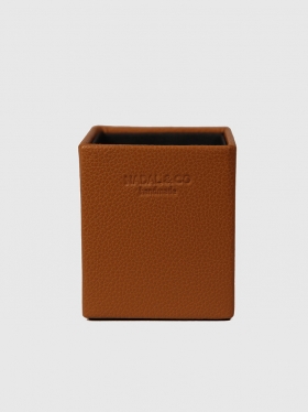 Leather square pencil tin